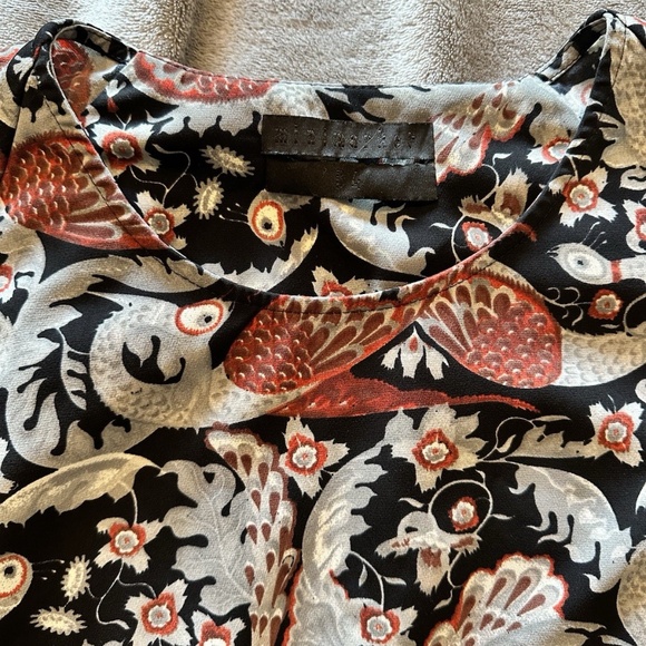 Mini Market Womens Gray Black Floral Crew Neck Tunic Shirt Dress - Picture 3 of 4